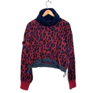 Sacai | Leopard Print Turtleneck Sweater